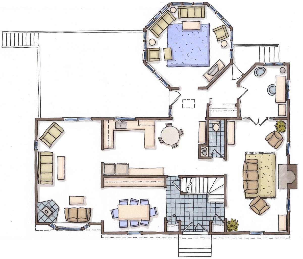 Proposed remodel floor plan showcasing expanded living spaces by Thomas Buckborough & Associates in Acton, MA